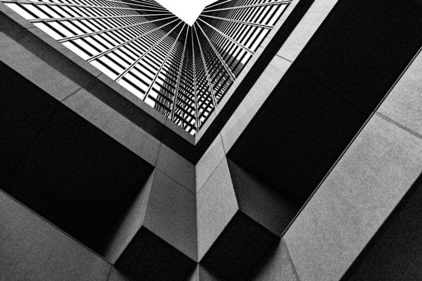 Ominous  looking concrete and glass building
